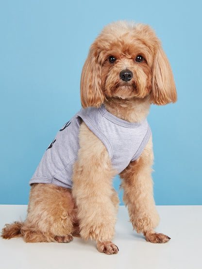 Letter Pattern Pet Clothing For Dogs In Polyester, Perfect For Spring & Summer Seasons