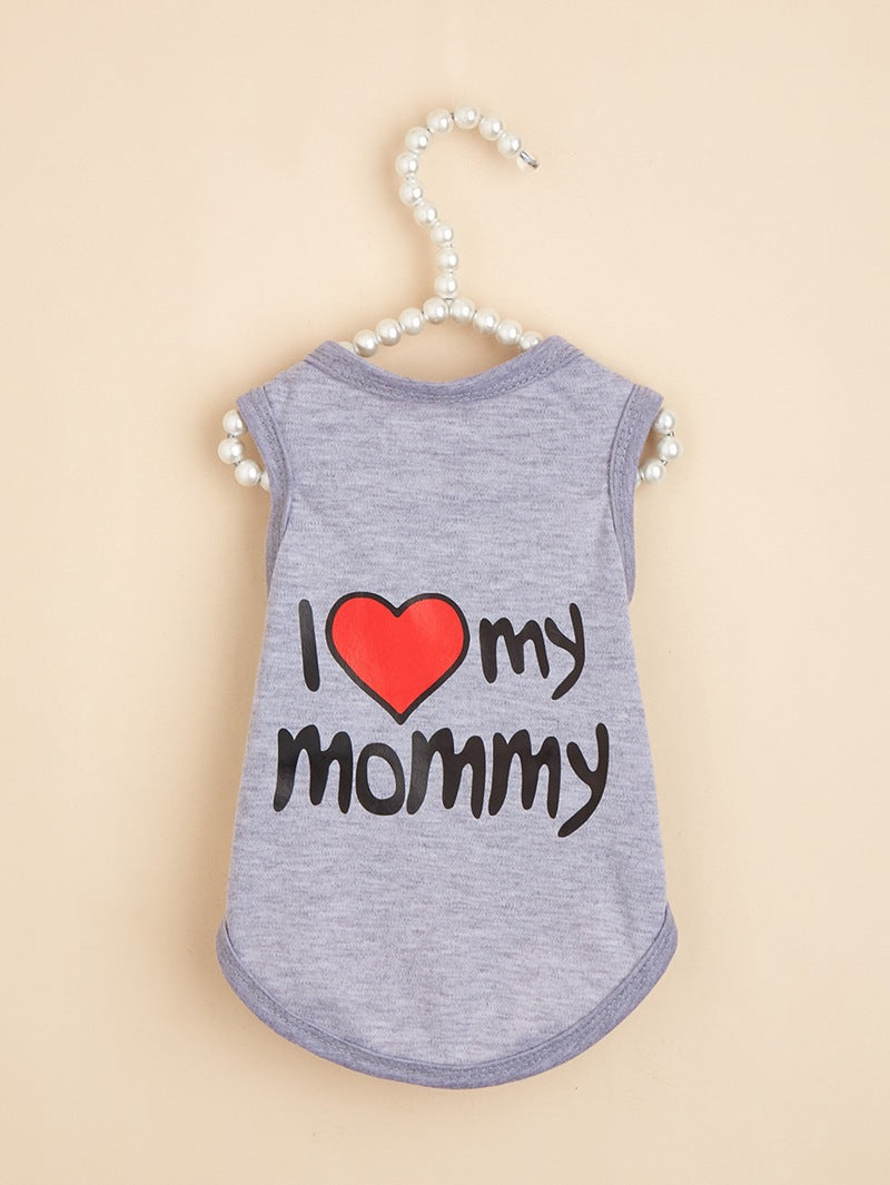 Letter Pattern Pet Clothing For Dogs In Polyester, Perfect For Spring & Summer Seasons