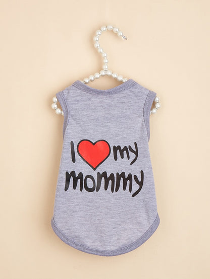 Letter Pattern Pet Clothing For Dogs In Polyester, Perfect For Spring & Summer Seasons
