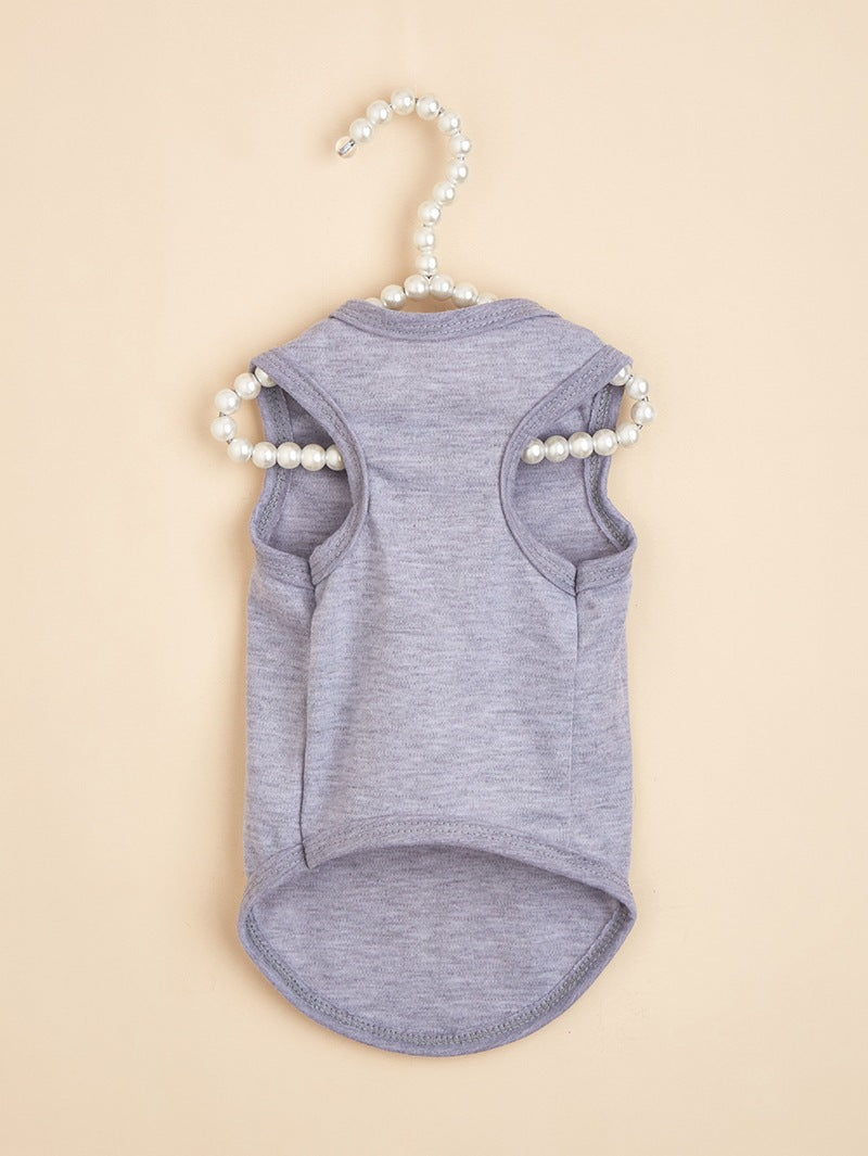 Letter Pattern Pet Clothing For Dogs In Polyester, Perfect For Spring & Summer Seasons