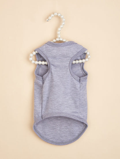 Letter Pattern Pet Clothing For Dogs In Polyester, Perfect For Spring & Summer Seasons
