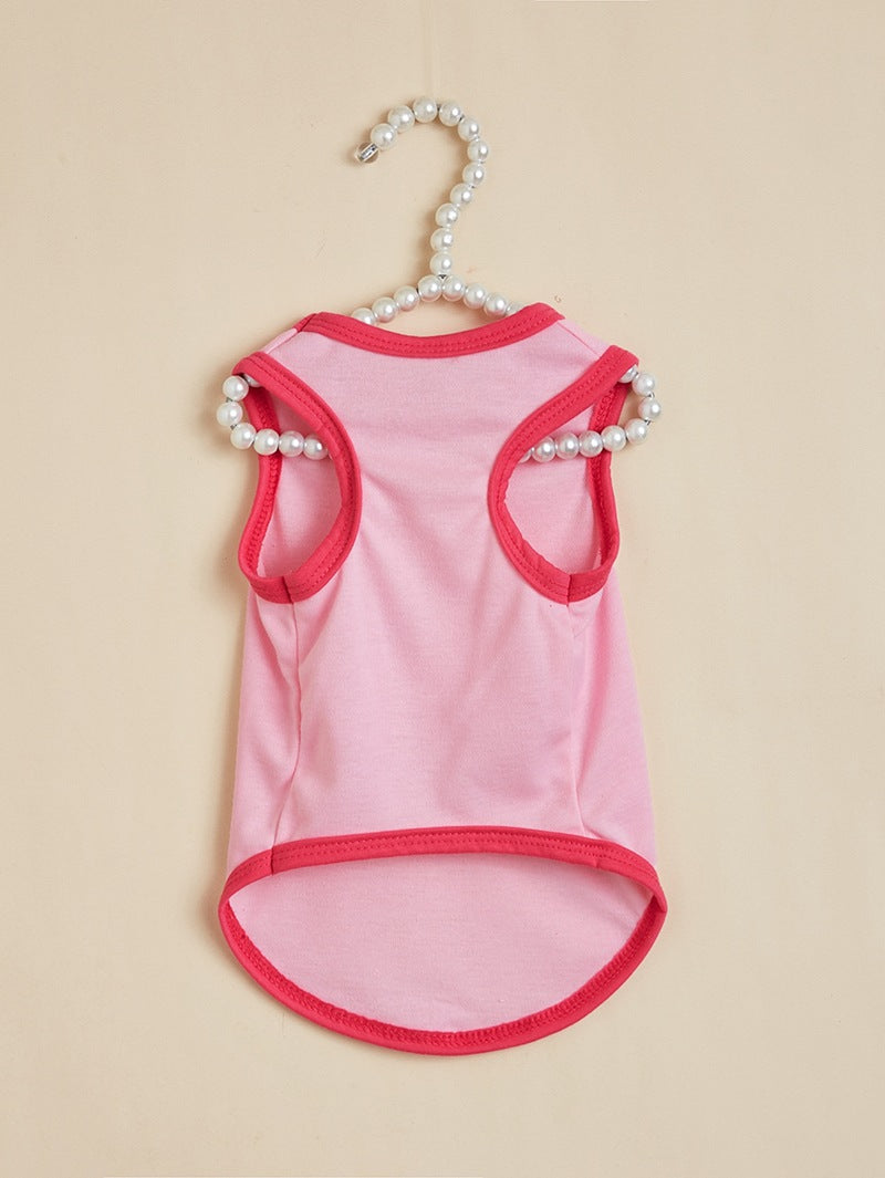 Letter Pattern Pet Clothing For Dogs In Polyester, Perfect For Spring & Summer Seasons