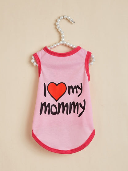 Letter Pattern Pet Clothing For Dogs In Polyester, Perfect For Spring & Summer Seasons