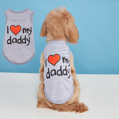 Letter Pattern Pet Clothing For Dogs In Polyester, Perfect For Spring & Summer Seasons