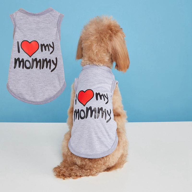 Letter Pattern Pet Clothing For Dogs In Polyester, Perfect For Spring & Summer Seasons
