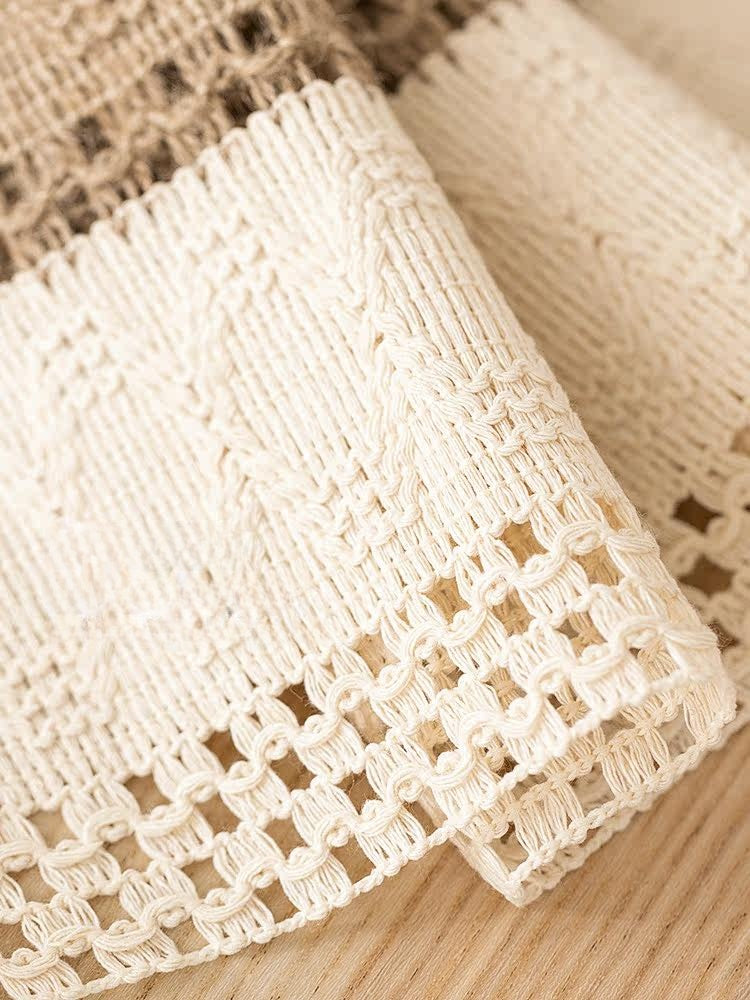 Nordic Style Cotton And Linen Tablecloth With Elegant Stripe Pattern, Perfect For Home Dining And Decor