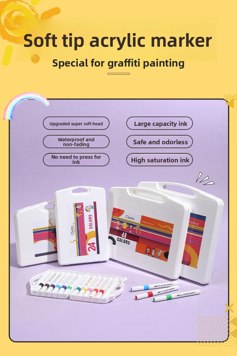12 Pieces Plastic Marker Pens Set For Drawing And Writing