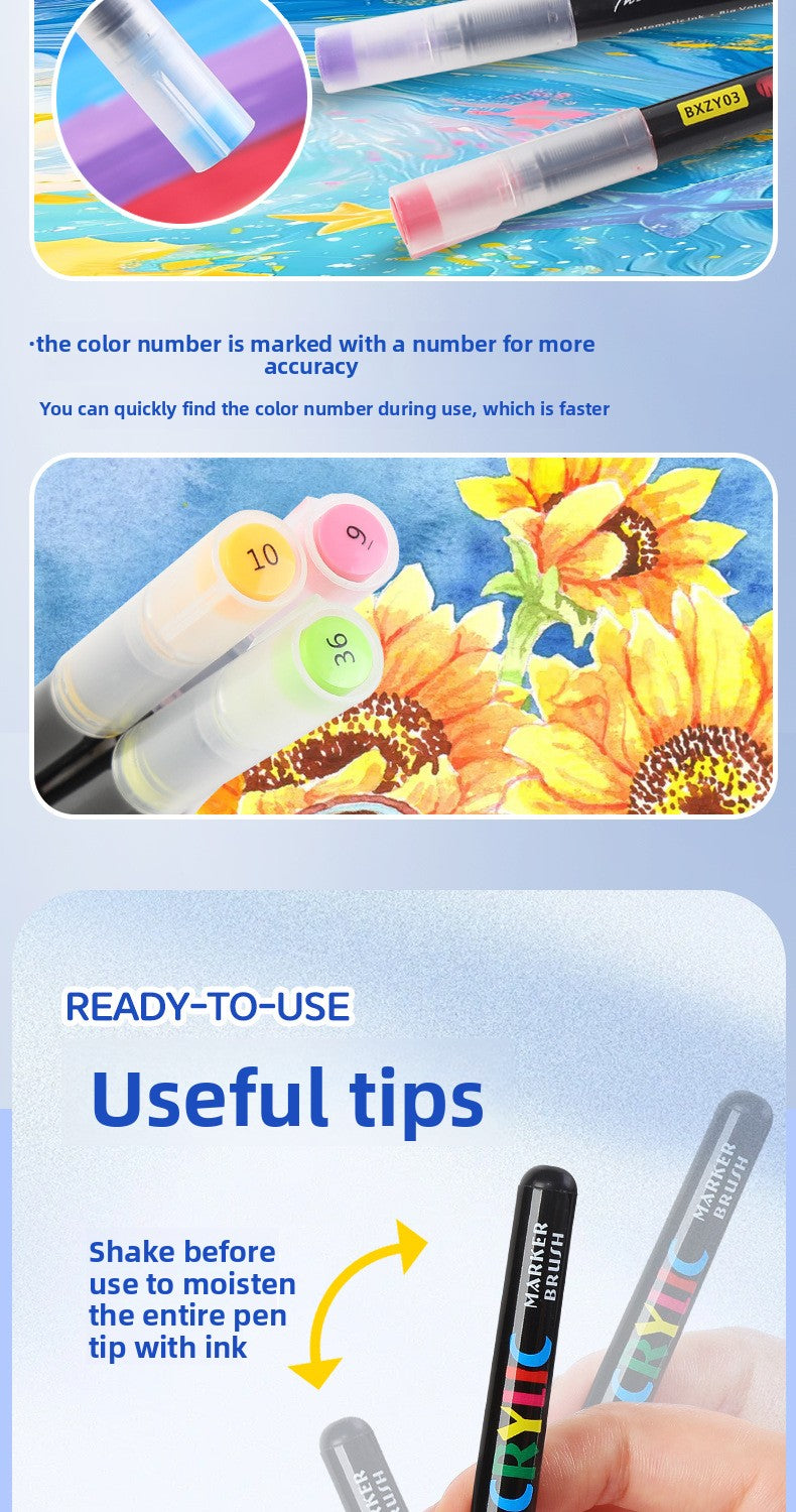 Plastic Watercolor Pen For Artistic Painting And Creative Drawing