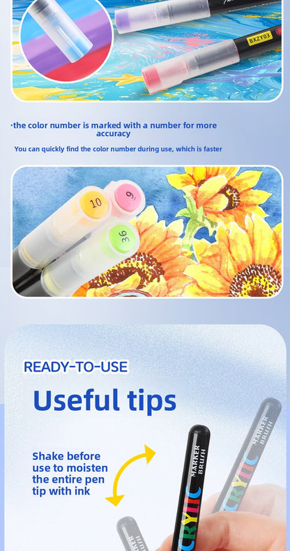 Plastic Watercolor Pen For Artistic Painting And Creative Drawing