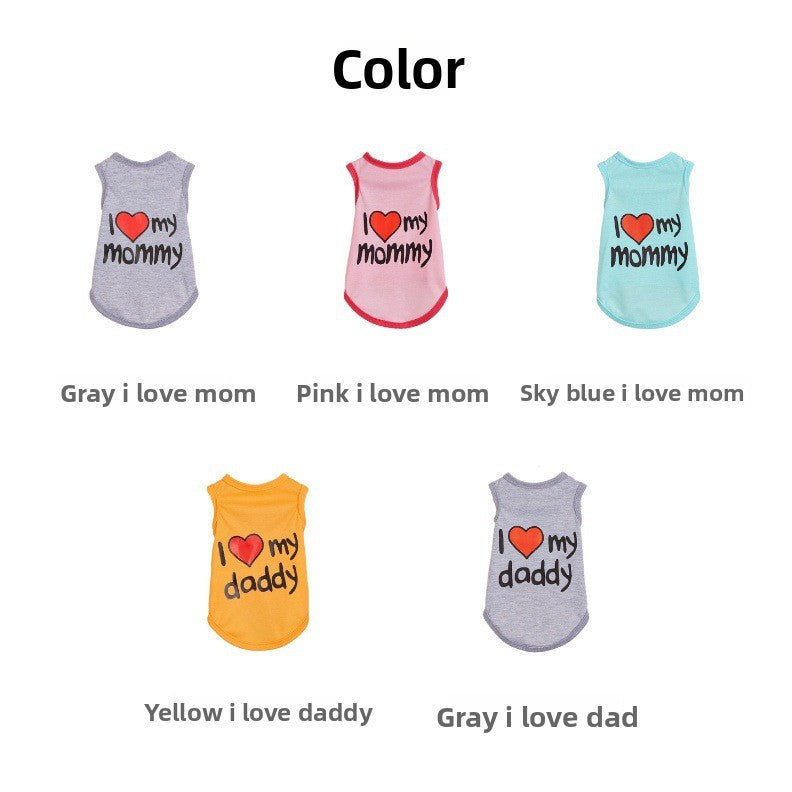Letter Pattern Pet Clothing For Dogs In Polyester, Perfect For Spring & Summer Seasons