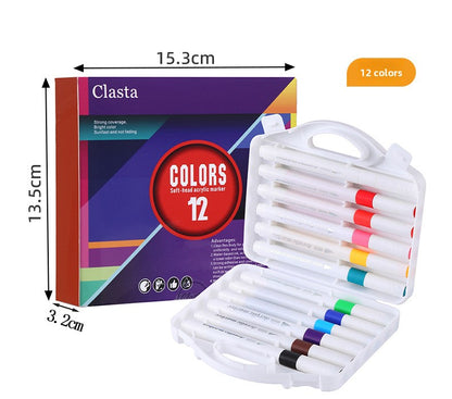 12 Pieces Plastic Marker Pens Set For Drawing And Writing