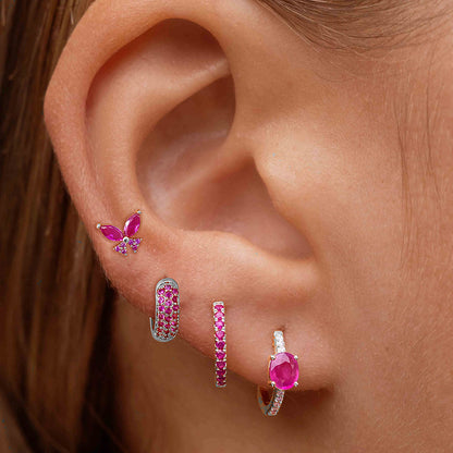 Butterfly Stud Earrings For Women In Golden Copper, 4 Pieces Set