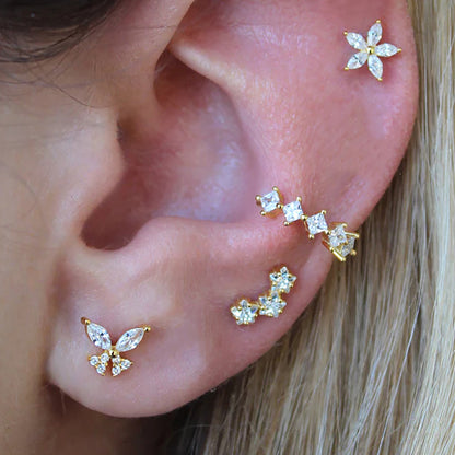 Butterfly Stud Earrings For Women In Copper, Elegant And Lightweight Design