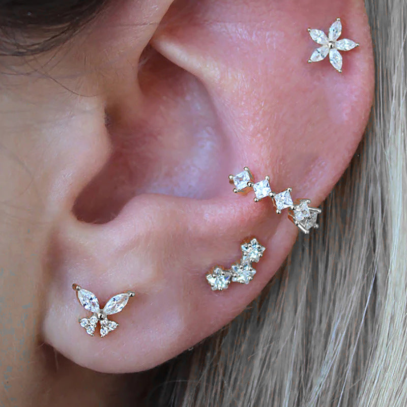 Butterfly Stud Earrings For Women In Copper, Elegant And Lightweight Design