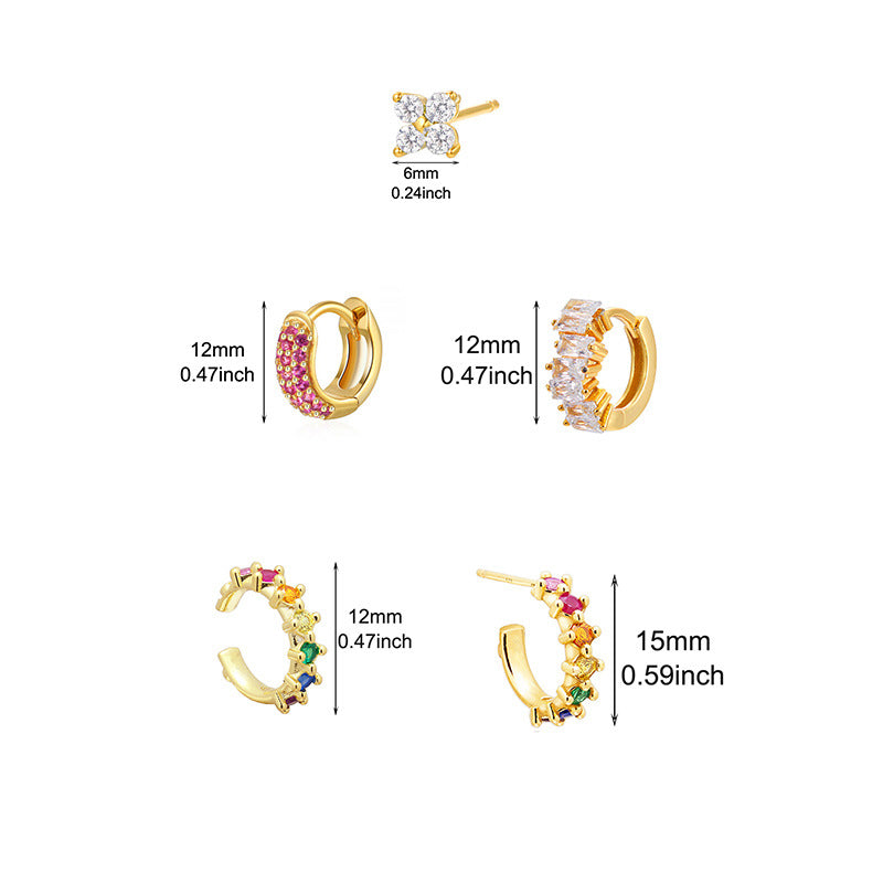 For Earrings Made Of Copper, 5 Pieces In Golden Color