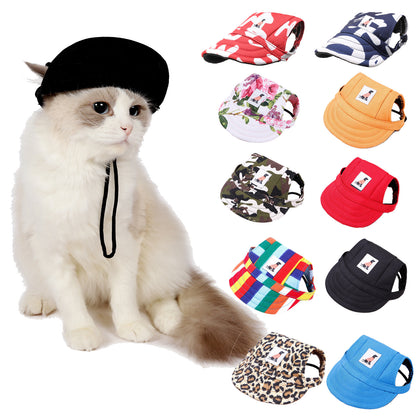 Summer Canvas Pet Hat For Dogs And Cats, Lightweight And Breathable Design