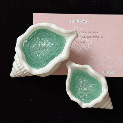 Marine Style Scented Candle With Conch Pattern Made Of Wax For Home Decor