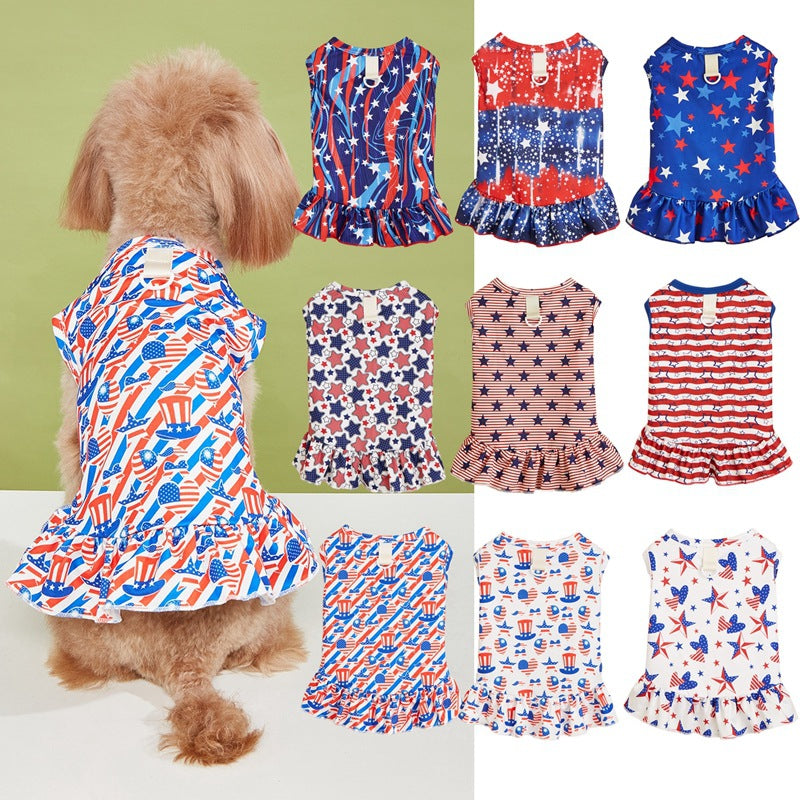 American Flag Pet Clothing For Independence Day, Made Of Durable Polyester, Perfect For Dogs