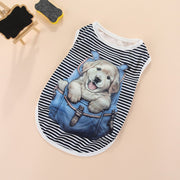 Sapphire Blue Striped Puppy's Vest