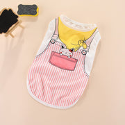 Pink Bunny Fake Suspenders Vest