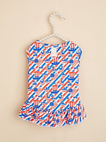 American Flag Pet Clothing For Independence Day, Made Of Durable Polyester, Perfect For Dogs