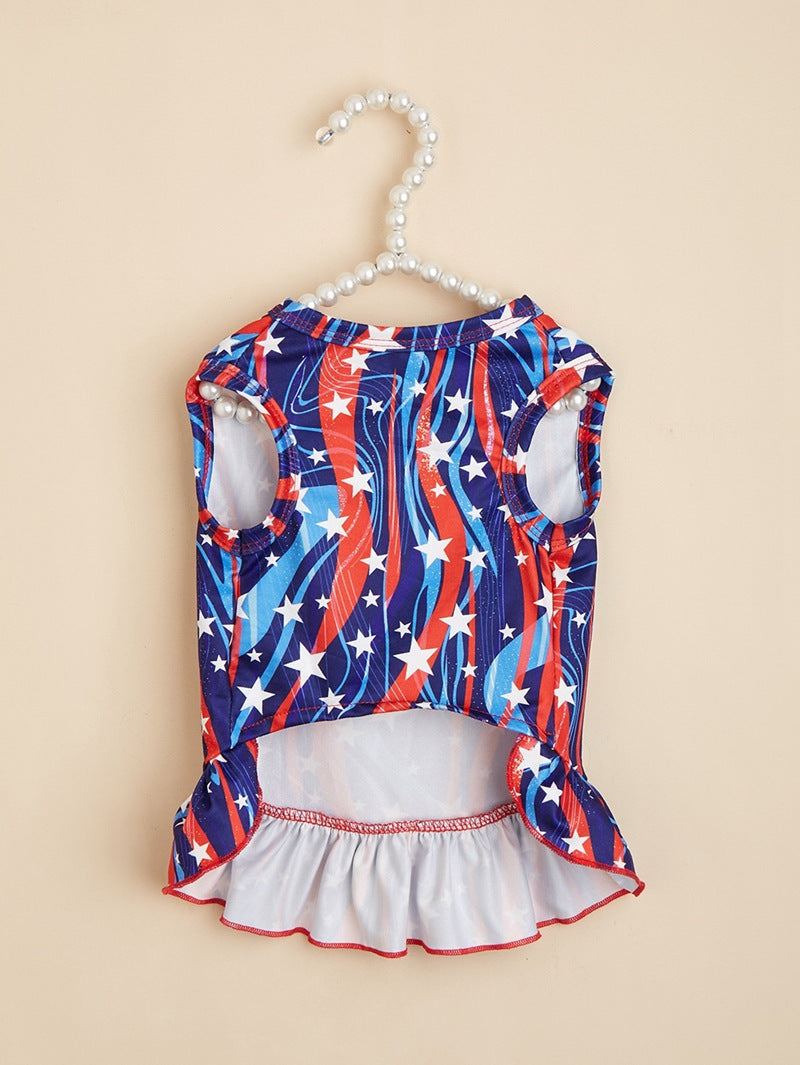 American Flag Pet Clothing For Independence Day, Made Of Durable Polyester, Perfect For Dogs