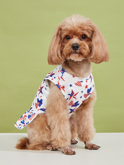American Flag Pet Clothing For Independence Day, Made Of Durable Polyester, Perfect For Dogs
