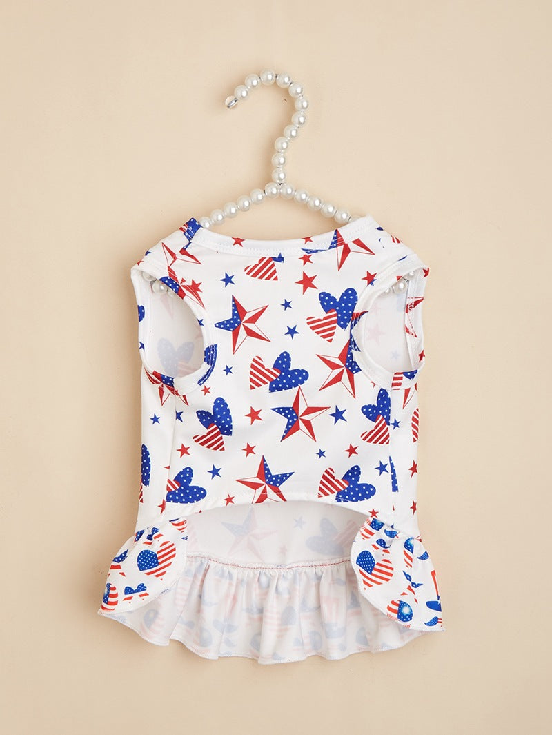 American Flag Pet Clothing For Independence Day, Made Of Durable Polyester, Perfect For Dogs
