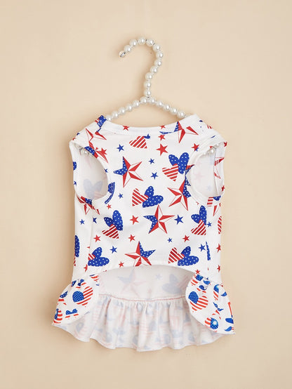 American Flag Pet Clothing For Independence Day, Made Of Durable Polyester, Perfect For Dogs