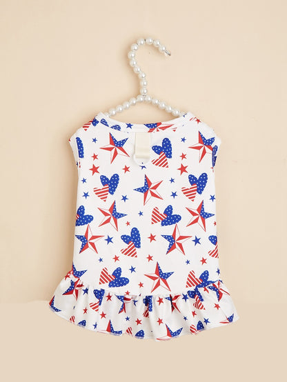 American Flag Pet Clothing For Independence Day, Made Of Durable Polyester, Perfect For Dogs