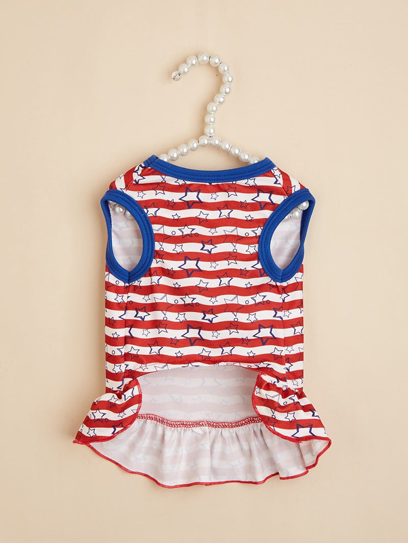 American Flag Pet Clothing For Independence Day, Made Of Durable Polyester, Perfect For Dogs