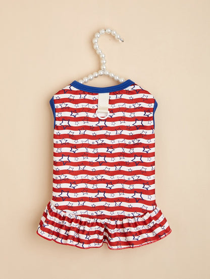 American Flag Pet Clothing For Independence Day, Made Of Durable Polyester, Perfect For Dogs
