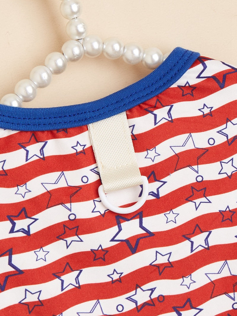 American Flag Pet Clothing For Independence Day, Made Of Durable Polyester, Perfect For Dogs
