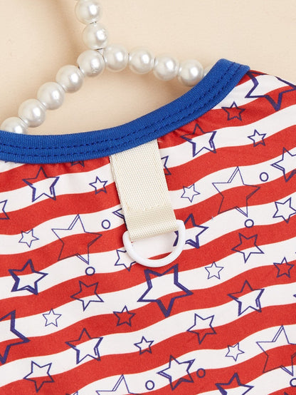American Flag Pet Clothing For Independence Day, Made Of Durable Polyester, Perfect For Dogs