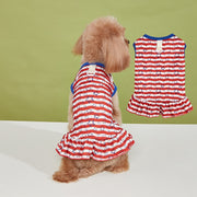 Pattern 8 Red Striped Hollow Star Skirt
