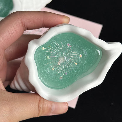 Marine Style Scented Candle With Conch Pattern Made Of Wax For Home Decor