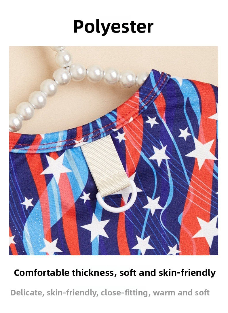 American Flag Pet Clothing For Independence Day, Made Of Durable Polyester, Perfect For Dogs