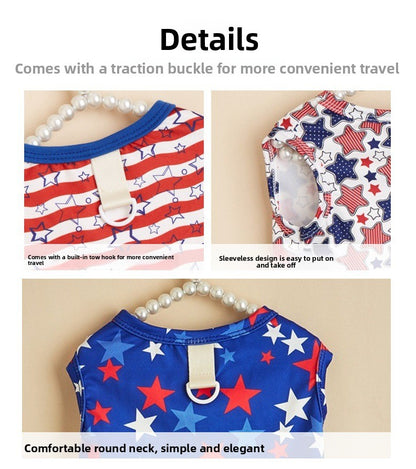 American Flag Pet Clothing For Independence Day, Made Of Durable Polyester, Perfect For Dogs