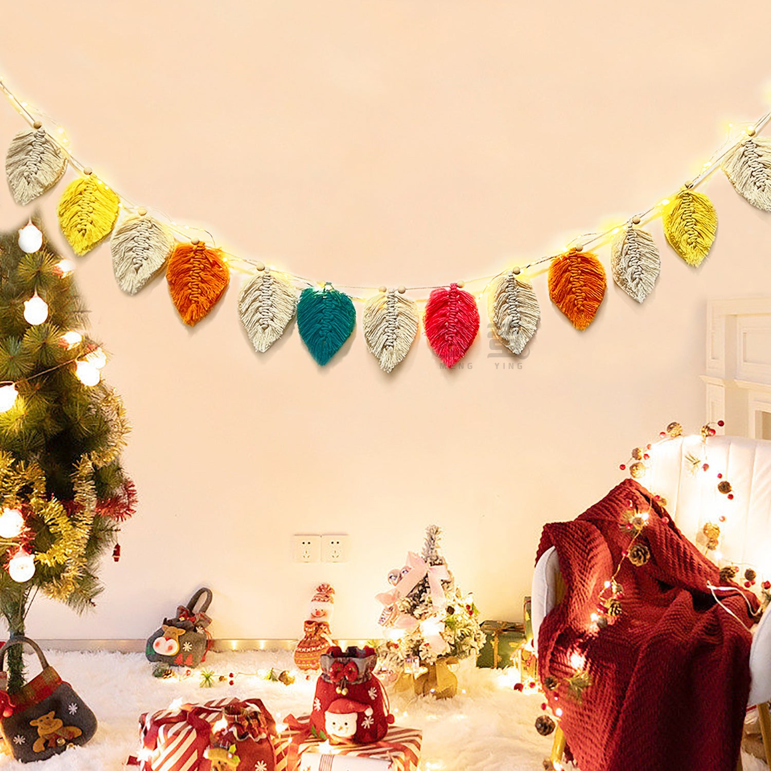 Cotton Leaves Wall Hanging Decor For Elegant Home Decoration