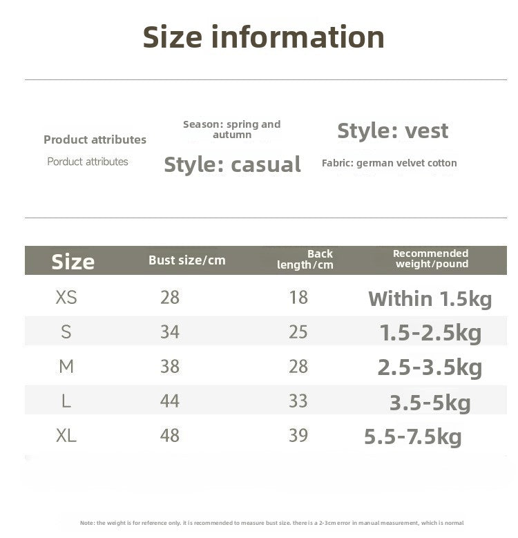 Cotton Pet Clothing For Dogs, Comfortable And Breathable Dog Apparel