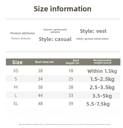 Cotton Pet Clothing For Dogs, Comfortable And Breathable Dog Apparel