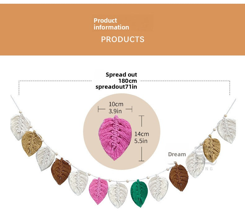 Cotton Leaves Wall Hanging Decor For Elegant Home Decoration