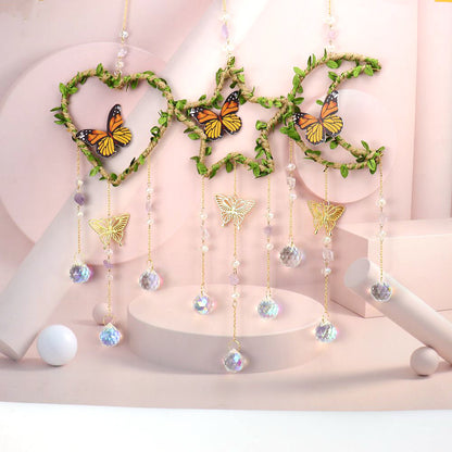 Agate Butterfly Pendant, Beautifully Crafted Butterfly-Shaped Agate Hanging Ornament