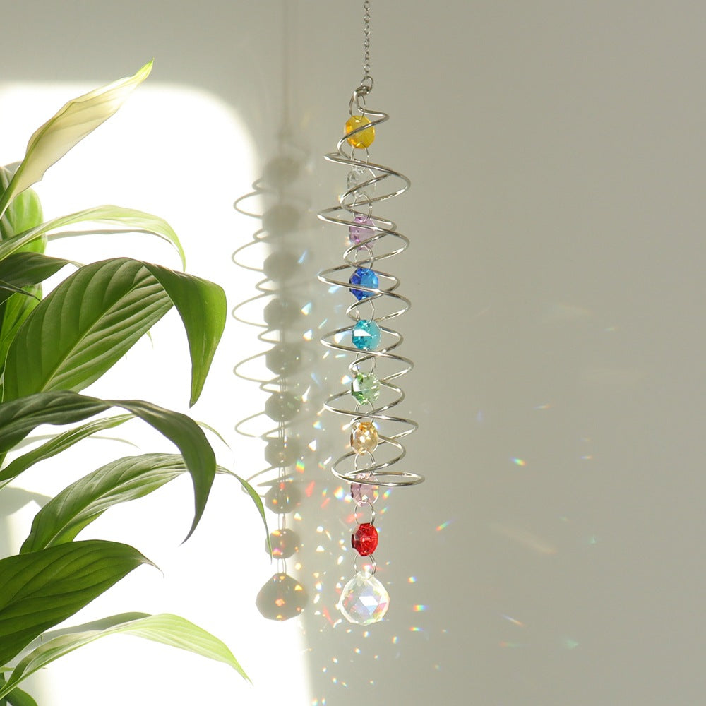 Spiral Agate Suncatcher Hanging Ornament In Colour