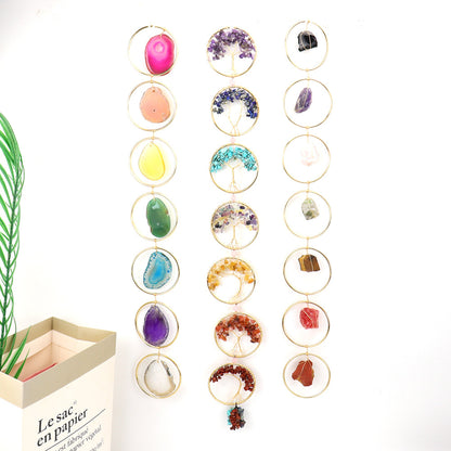 Life Tree Pendant Featuring Agate Stone, Elegant Hanging Decoration