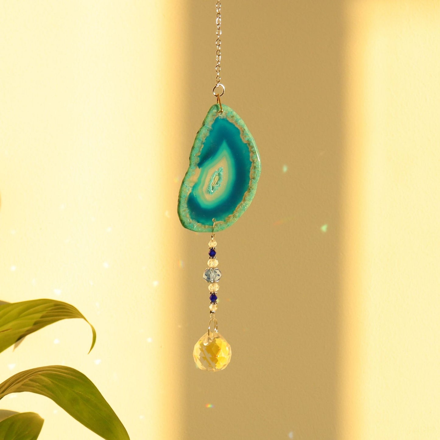 Agate Wind Chime Hanging Decoration In Colour, Elegant Home Ornament
