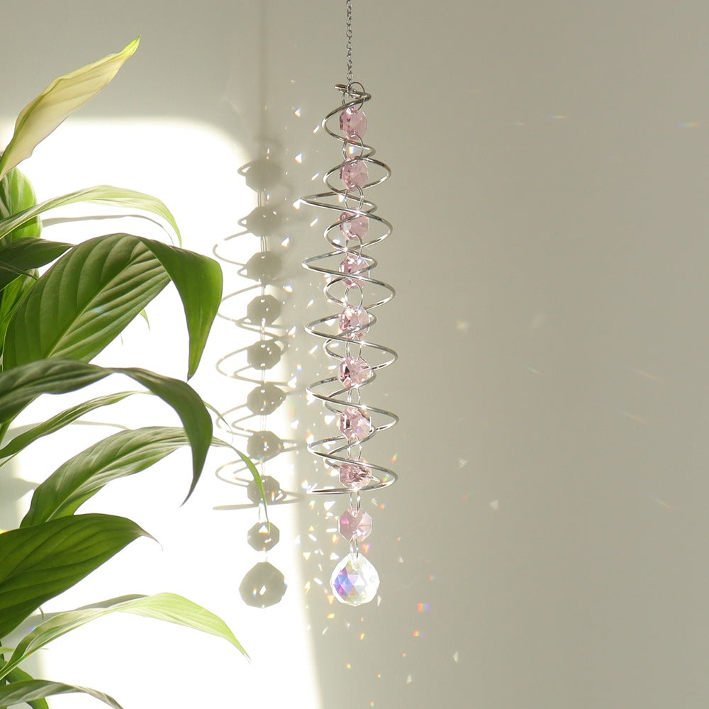 Spiral Agate Suncatcher Hanging Ornament In Colour