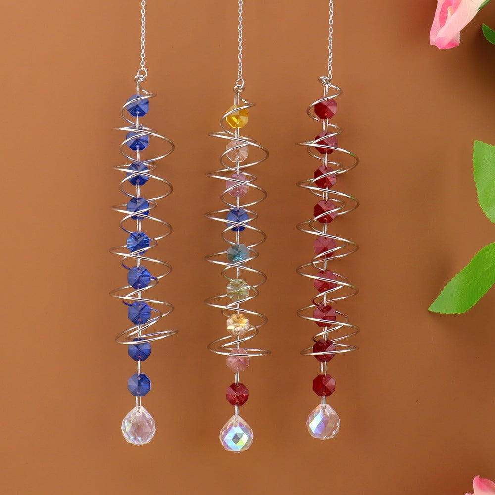 Spiral Agate Suncatcher Hanging Ornament In Colour