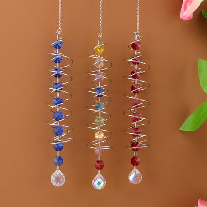 Spiral Agate Suncatcher Hanging Ornament In Colour