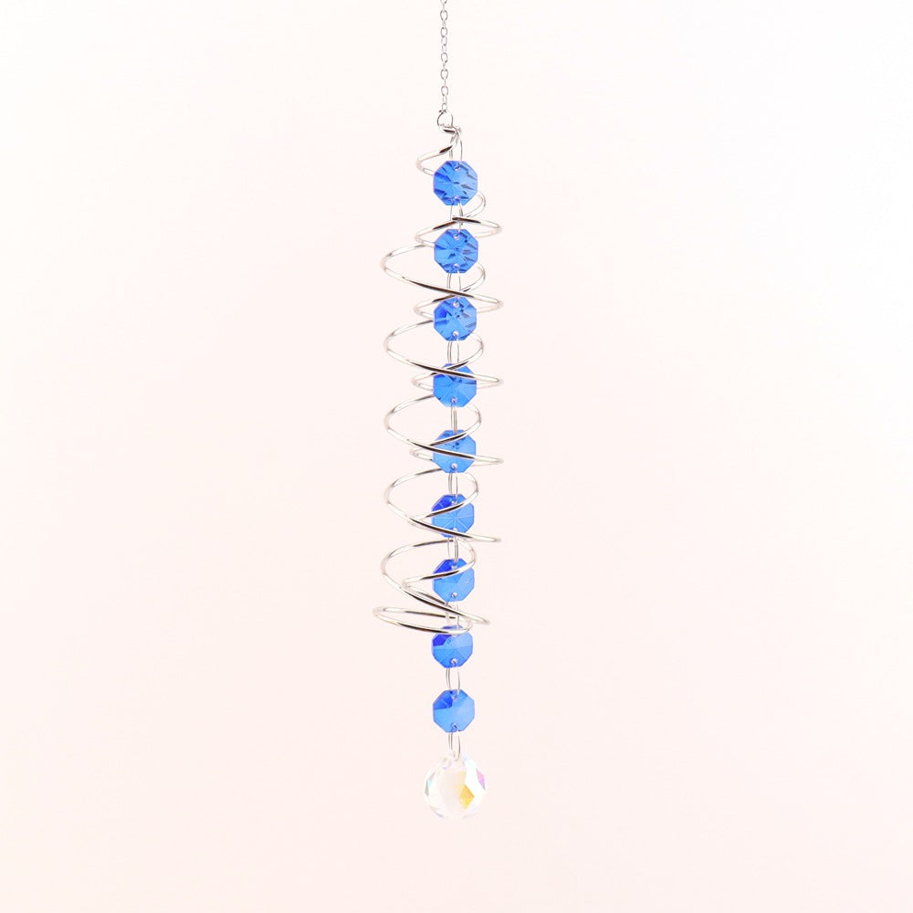Spiral Agate Suncatcher Hanging Ornament In Colour